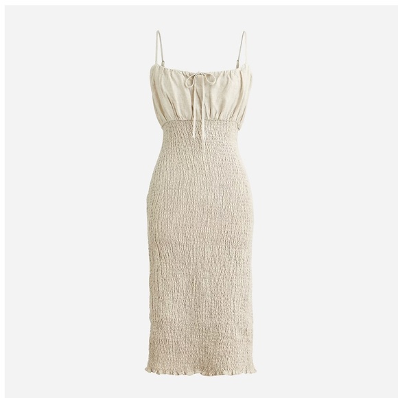 JCREW SMOCKED LINEN DRESS SZ 2 NWT - Picture 5 of 6